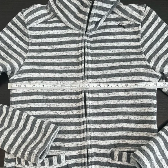 KAVU Women's Full Zip Jacket Fleece Lined Striped Knit Casual Gray SZ XS - Picture 7 of 10